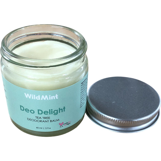 WildMint Deo Delight Tea Tree Deodorant Balm 60ml Vegan Natural Formula