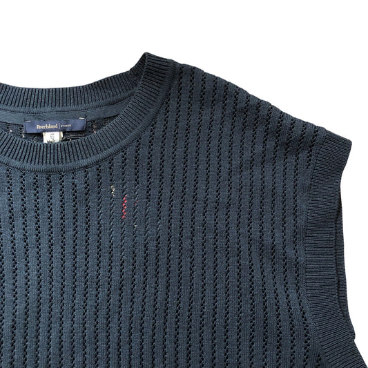 River Island Studios Navy Sleeveless Knit Jumper Top Size L