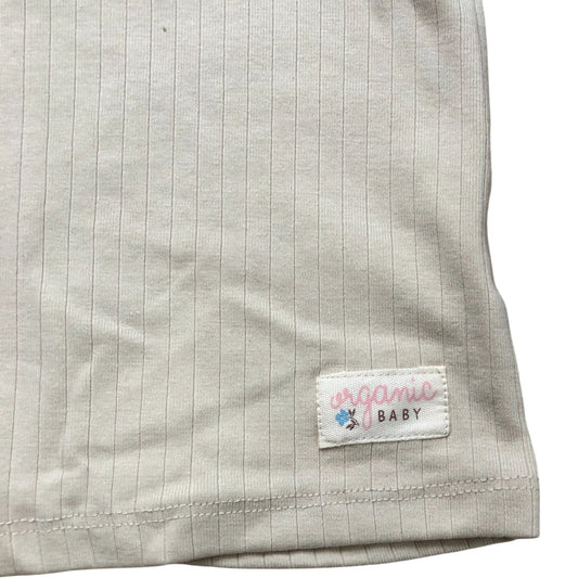 So Cute Organic Baby Top 18-24 Months Cream Long Sleeve Ruffle Detail