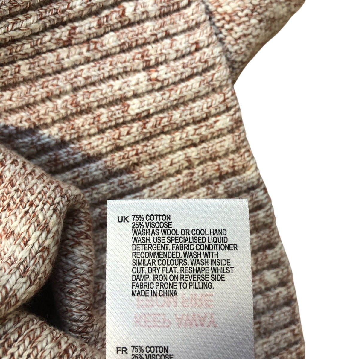 Sweater Knit Top Long Sleeve Crew Neck Pocket Popcorn Small