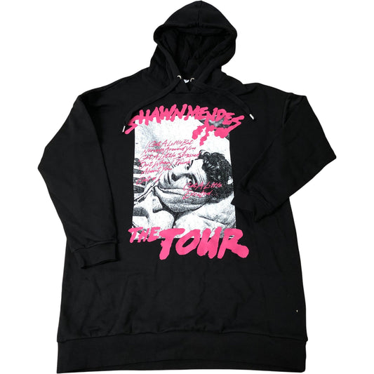 Shawn Mendes The Tour Hoodie Size L Unisex Black Graphic Print Cotton