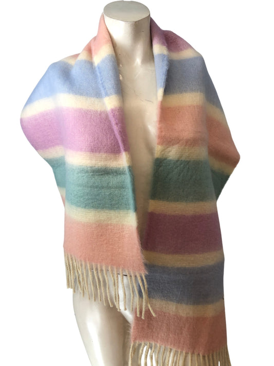 Striped Multicoloured Scarf One Size Women's Soft Warm Cozy Winter Accessory