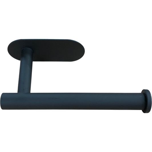 Stick On Black Metal Toilet Roll Holder