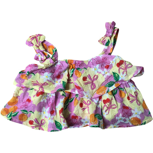 River Island Floral Print Top 12-18 Months Girls' Lightweight Stretchy Summer