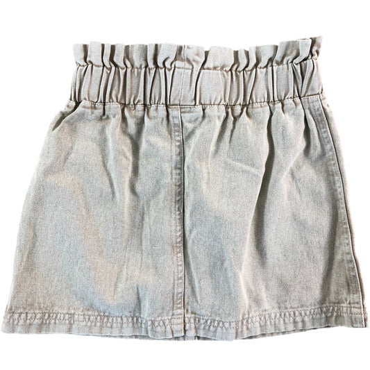 Girls Denim Skirt Size 7-8 Beige Casual Elastic Waist Summer Fashion
