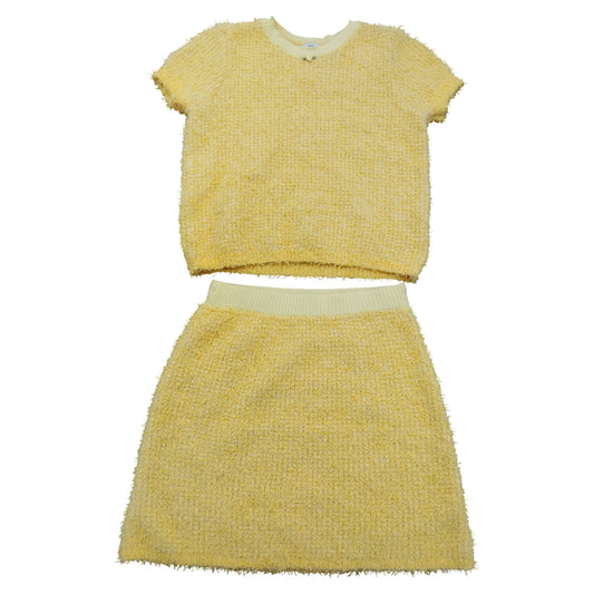River Island Yellow Two Piece Outfit Set UK11-12 Yrs Soft Textured Knit