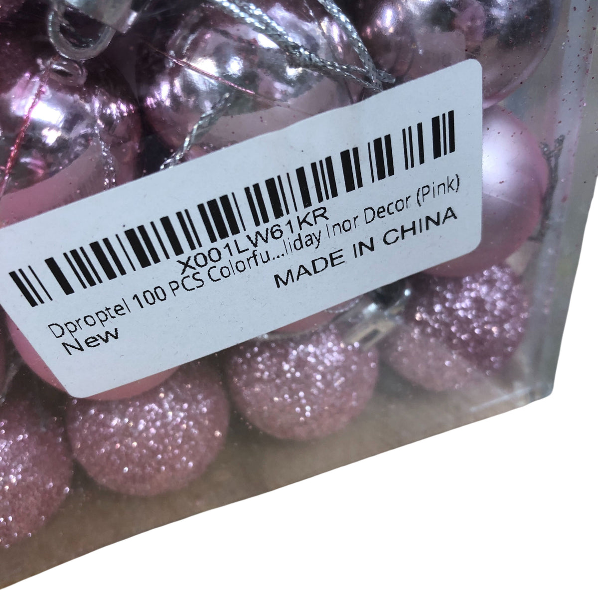 Pink Christmas Ornaments Set Colourful Holiday 100 Pieces