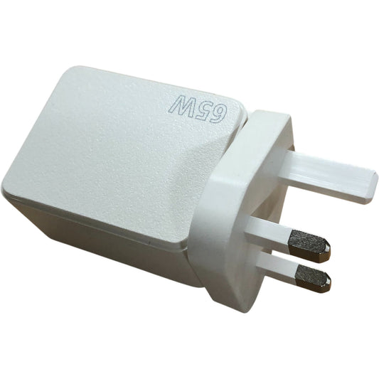 Yoocas White 65W GaN 2 Port Wall Charger USB C Fast Charger Compact Design