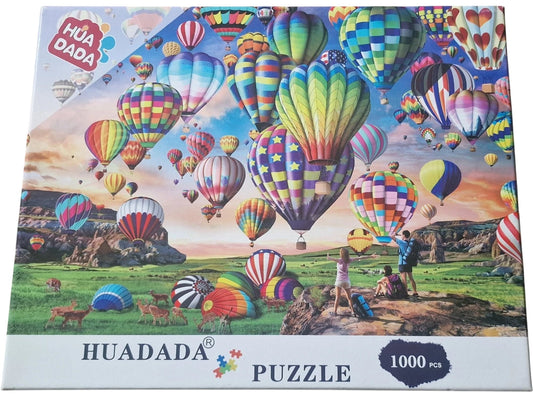 HUADADA 1000 Pieces Puzzle Vibrant Hot Air Balloons Scenic Landscape Jigsaw