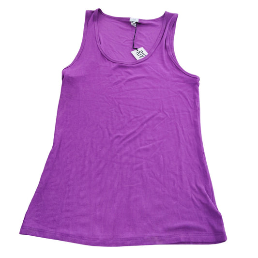 River Island UK14 Women's Purple Ribbed Tank Top Sleeveless Casual Wear