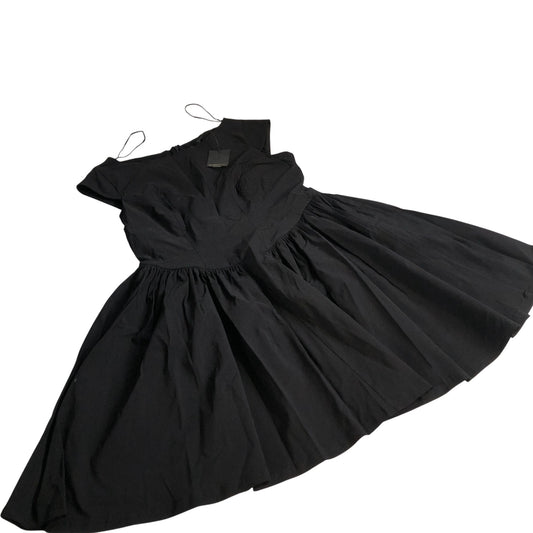 River Island Black Cap Sleeve Dress Women's Flared Party Dress