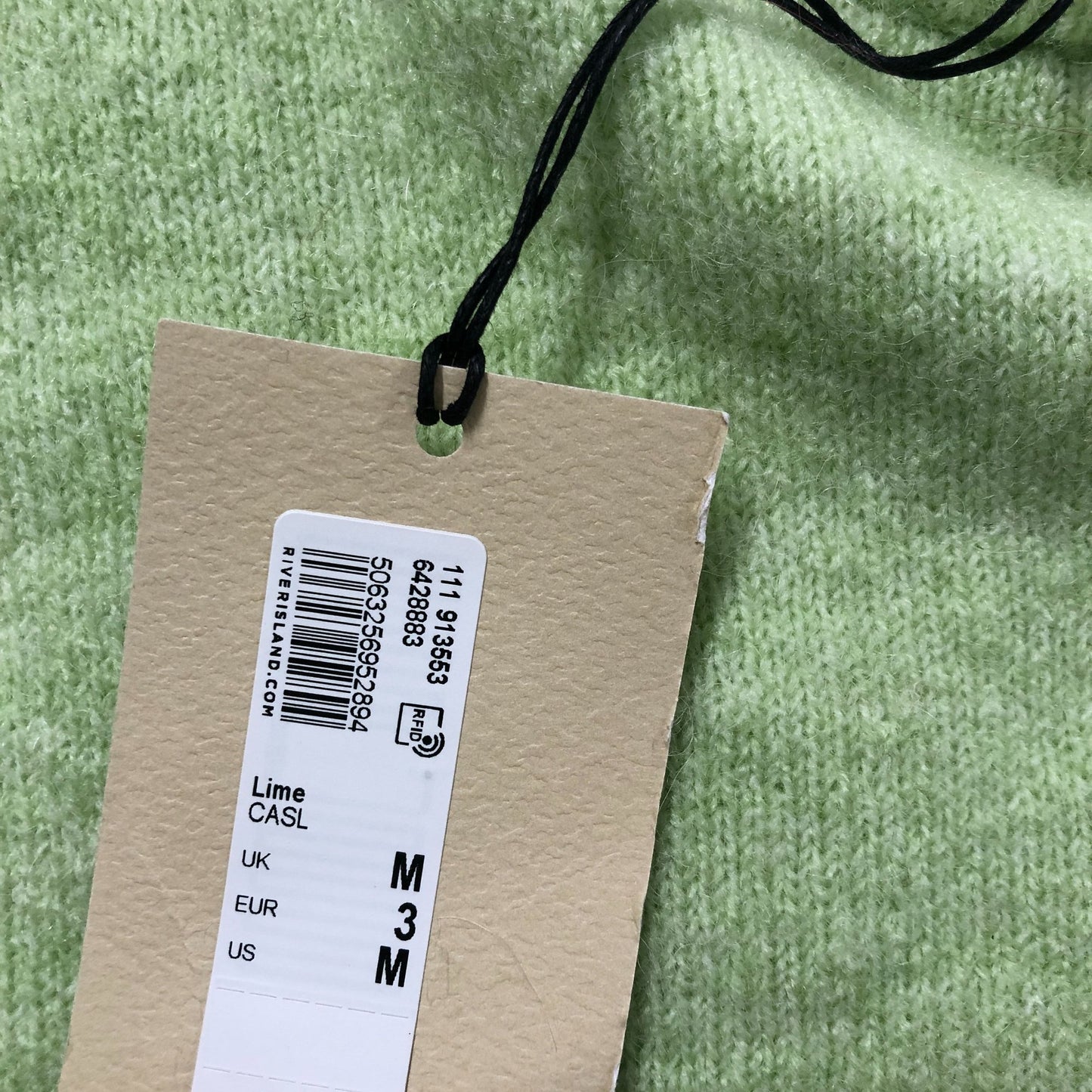 River Island Studios Relaxed Sweater UK M Women's Green Wool Blend