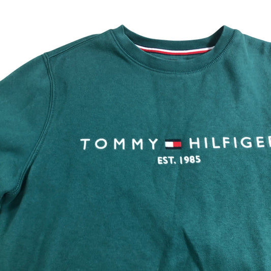 Tommy Hilfiger Sweatshirt Men's Green Size Small Established 1985 Cotton Blend