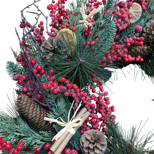 Orange & Cinnamon Wreath Decorative Seasonal Home Décor 20"