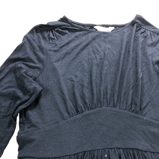 UK12R Women's Black Long Sleeve Dress Jersey