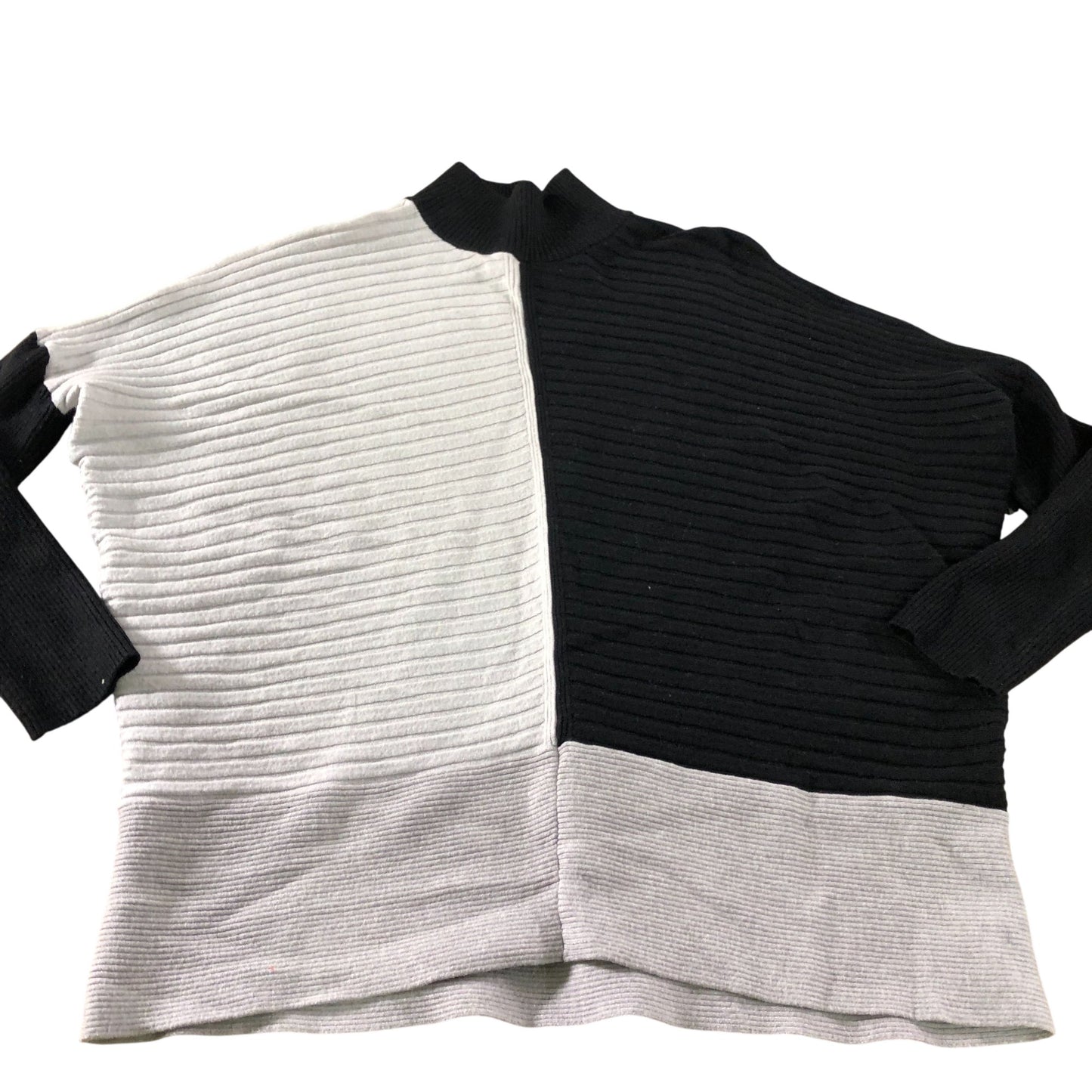 River Island Colour Block Sweater Size S Women's Black White Ribbed Knit
