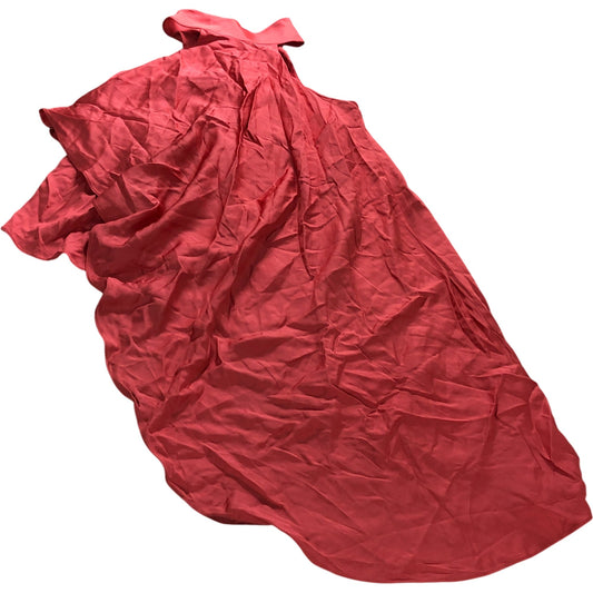 Branded Coral Asymmetric Draped Blouse - Size 8