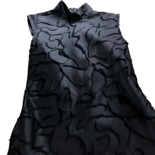Stine Goya Black Textured Satin Midi Dress - Size 6