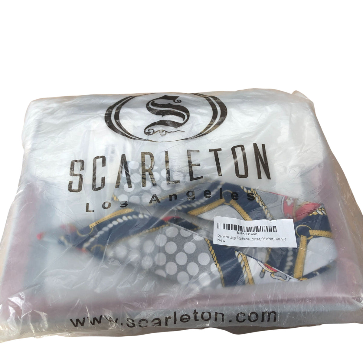 Scarleton Handbag With Scarf Detail Women's Stylish Colour Block Design
