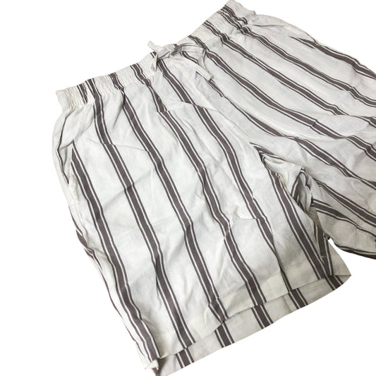 Striped Linen Blend Shorts Men's Comfortable Summer Casual Wear Size M
