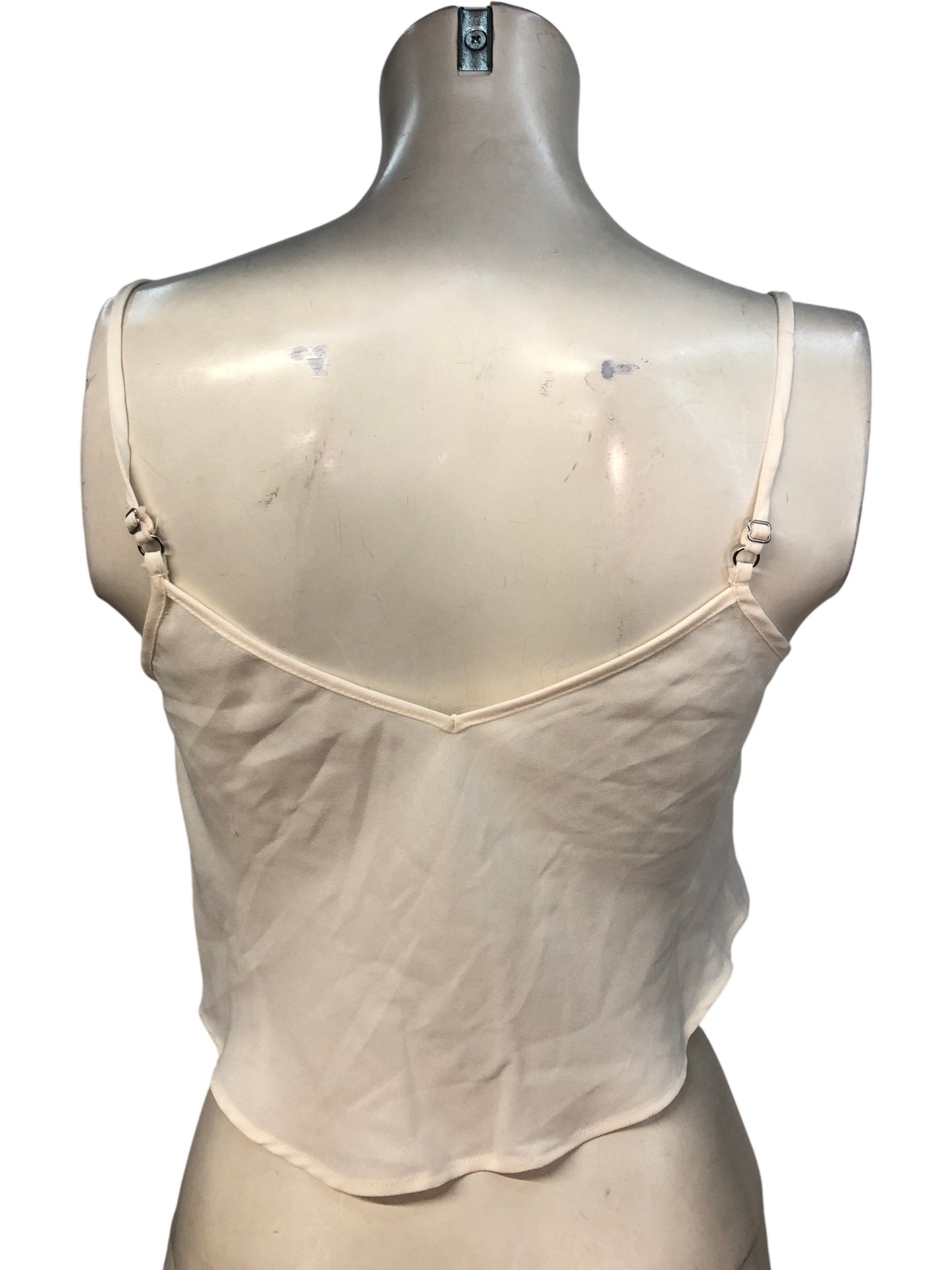 River Island Women's Cream Camisole Top UK6 V Neck Strappy Sleeveless 100% Ge