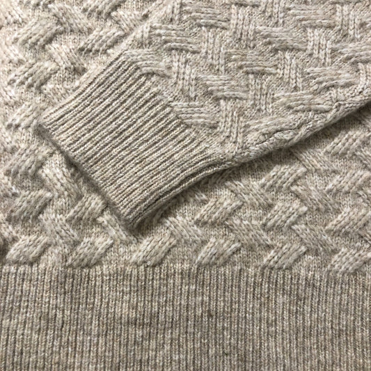 River Island Chunky Knit Sweater UK Medium Men's Cream Cable Design Wool Blend