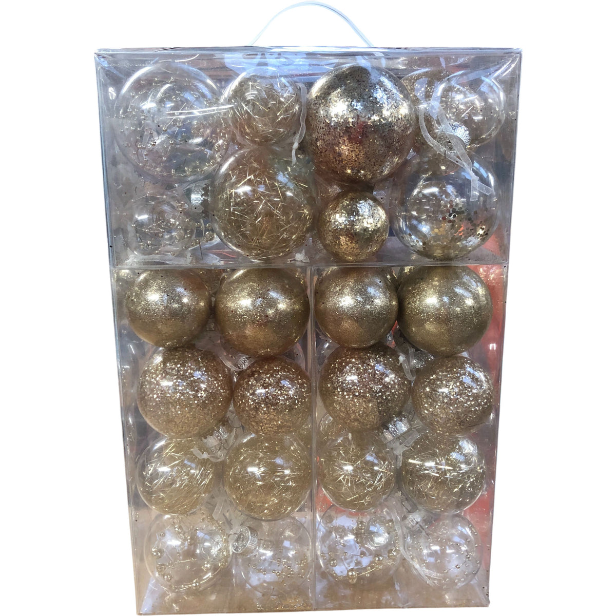 Sea Team 48-Pack Shatterproof Christmas Baubles Champagne