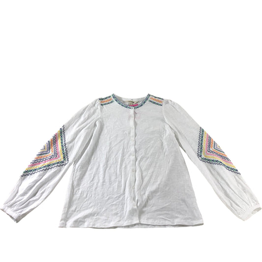White Embroidered Shirt - Size 12
