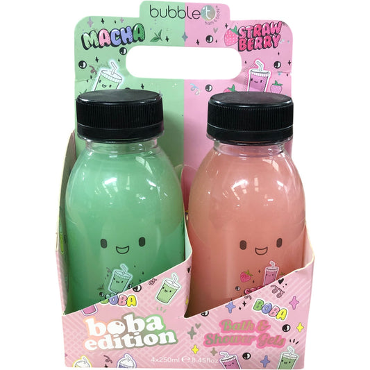 Bubble T Bath And Shower Gel Set Macha Strawberry Tropical Jasmine 500ml