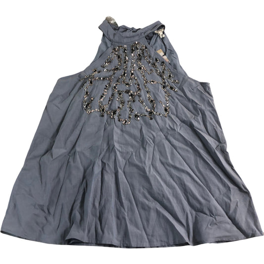 River Island UK 8 Women's Grey Beaded Tank Top Sleeveless Blouse Casual