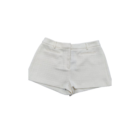 River Island Women's Cream High Waisted Woven Shorts UK16 Summer Chic