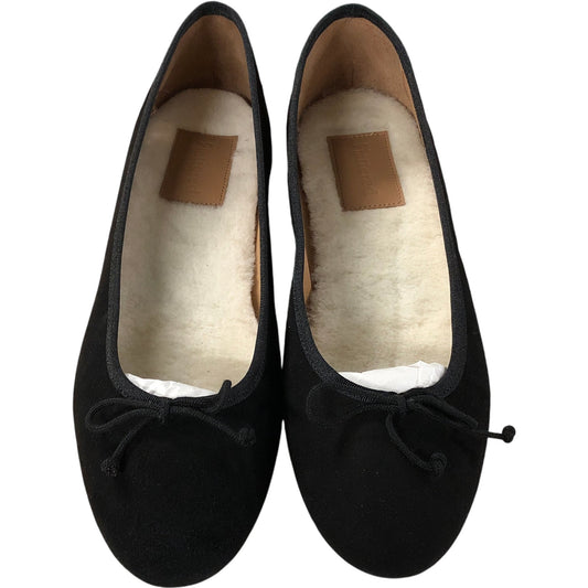 Flattered Black Suede Ballerina Flats UK 7 Women's Comfortable Stylish Footwear