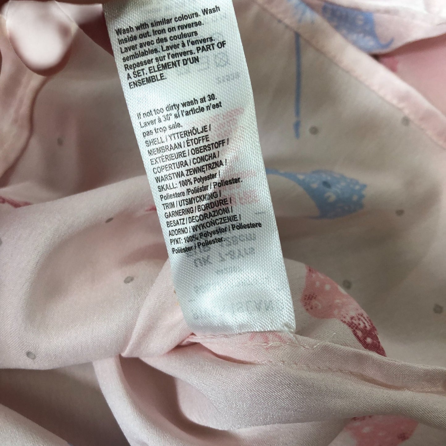 River Island Wicked Girls Nightwear Sleep Shirt 7-8 Years Pink Ruffled Cuffs
