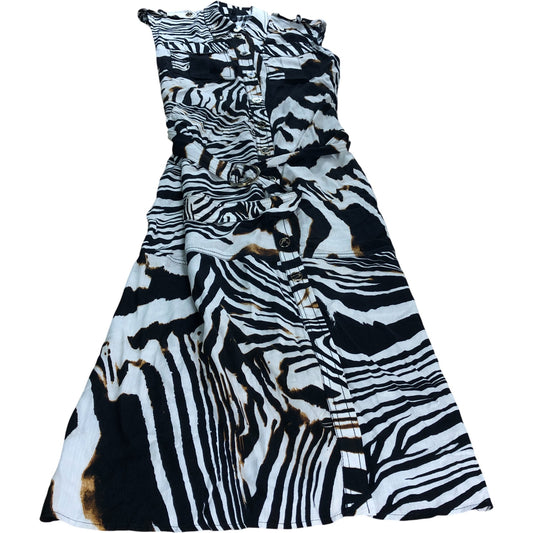 River Island Zebra Print Midi shirt Dress - Size 10