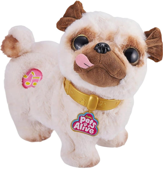 ZURU Pets Alive Poppy The Booty Shakin Pug Kids Toy Interactive Plush Animal