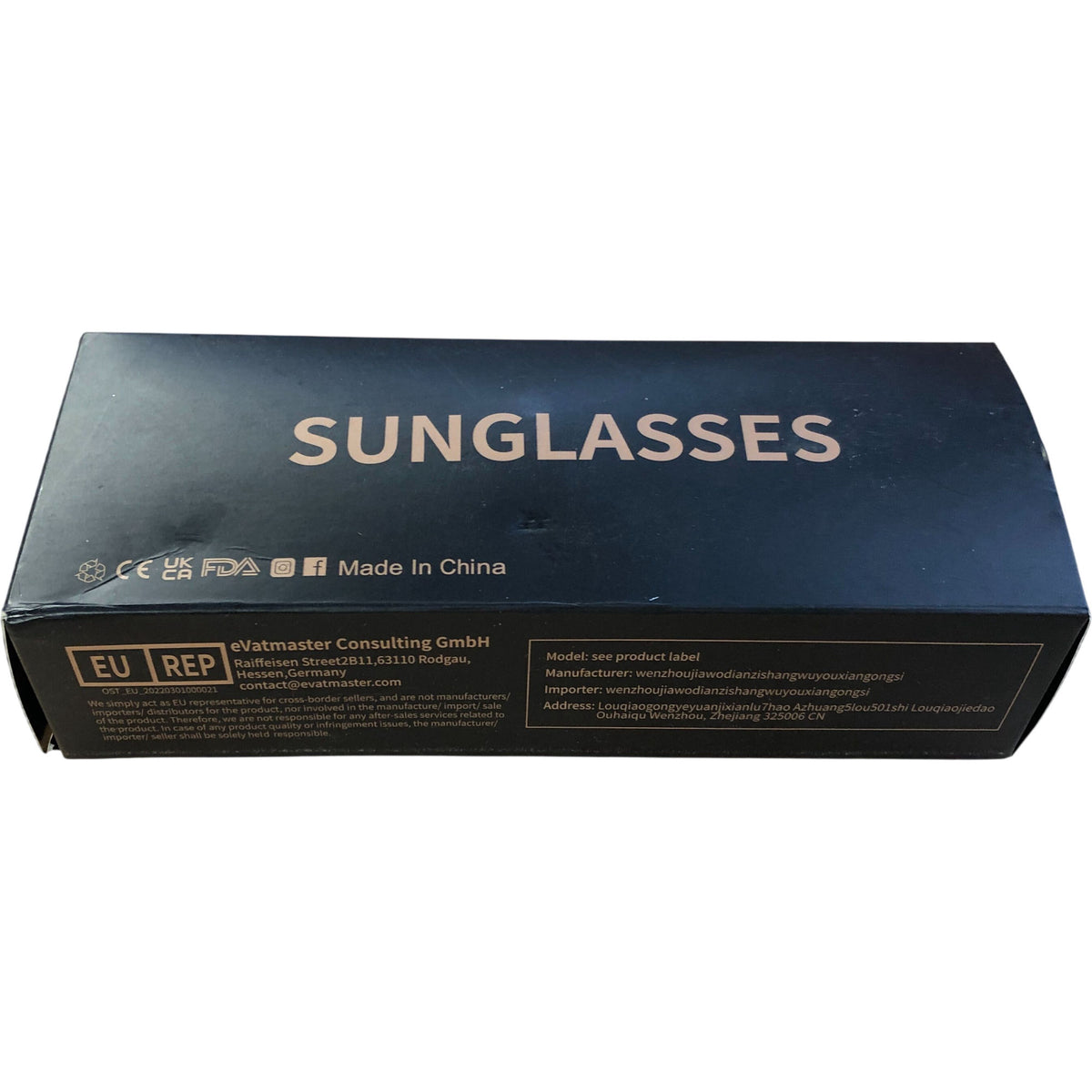 Face Shadow Fit Over Glasses Sunglasses UV Protection Black Design