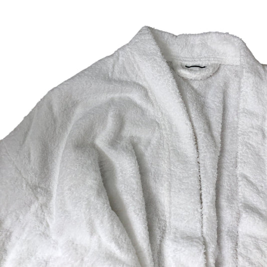 White Short Robe Soft Cotton Bath Robe Women's Loungewear Size M