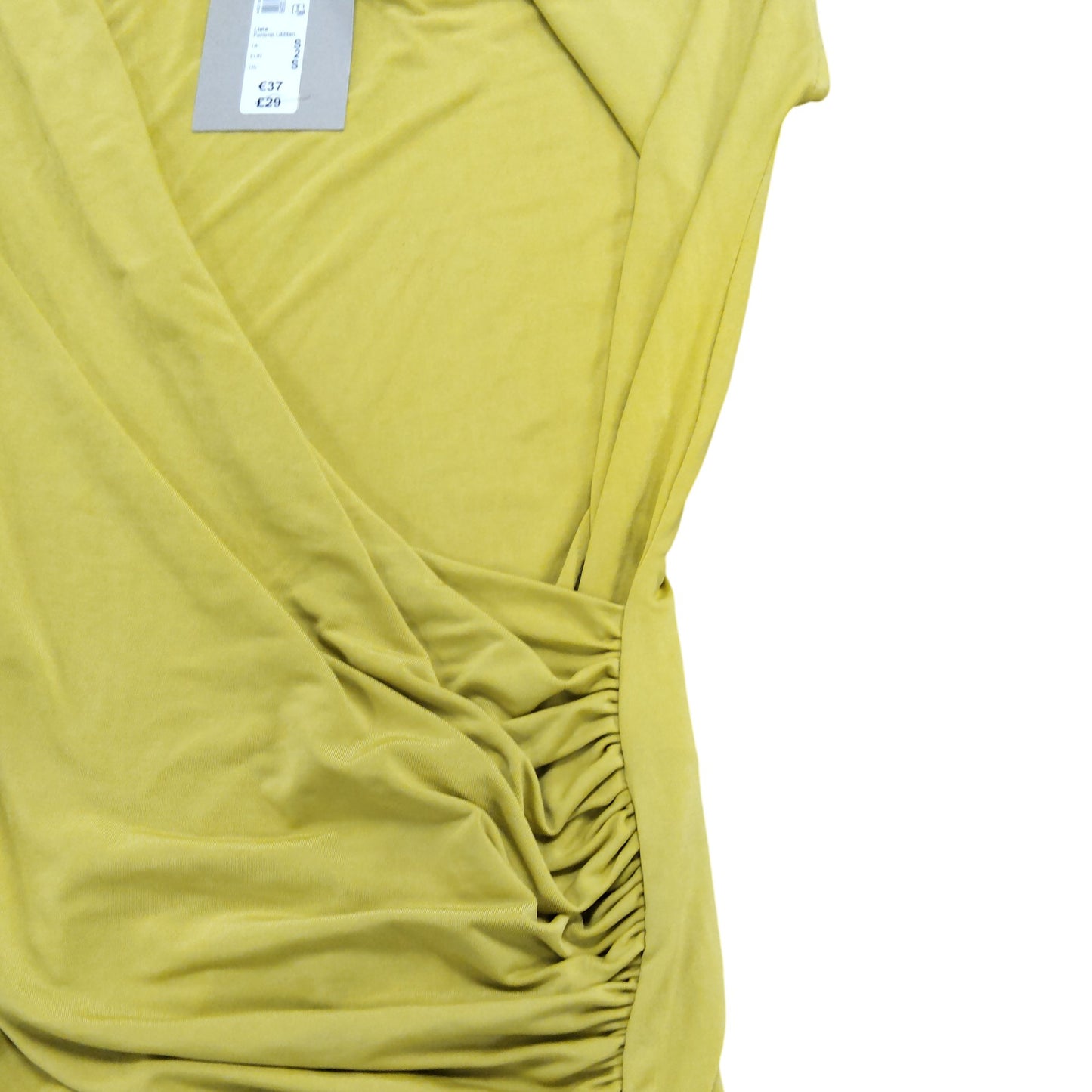River Island Lime Draped Top UK8 Women's S2S Short Sleeve Casual Tee