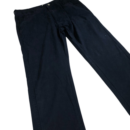 Onfire Chinos W32 L32 Men Solid Navy Blue Cotton Stretch Trousers