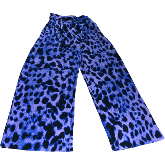 Branded Lilac Leopard Palazzo Trousers - Size 6