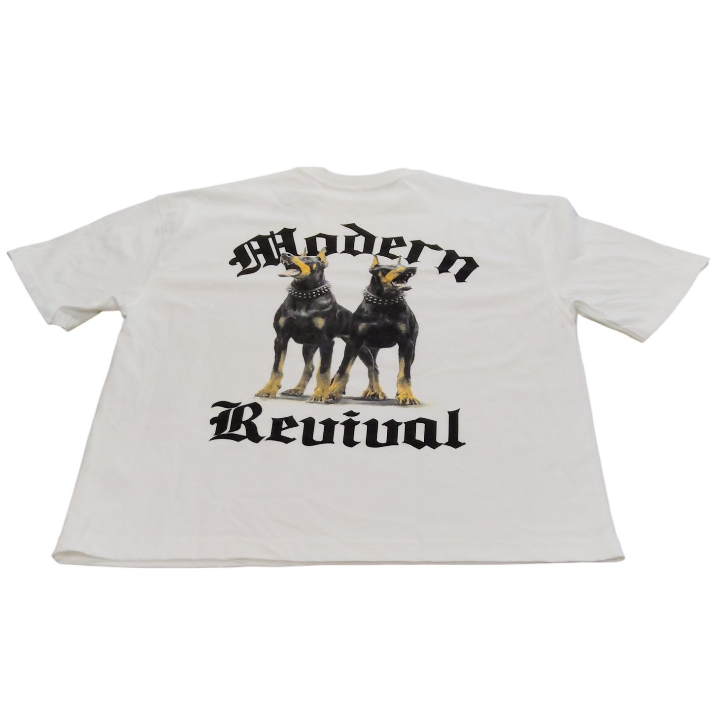 River Island Modern Revival T-Shirt UK M Men's White Cotton Graphic Tee