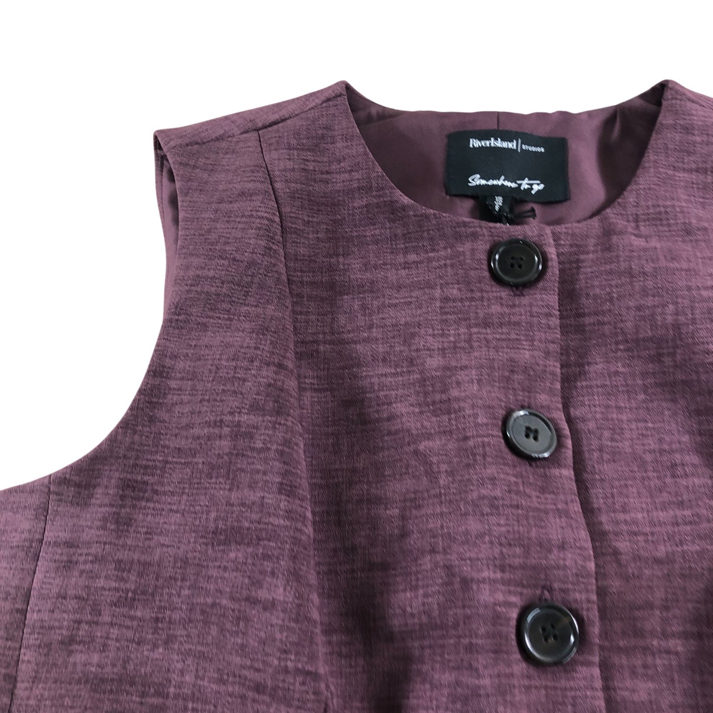 River Island Women's Petite UK10 Purple Waistcoat