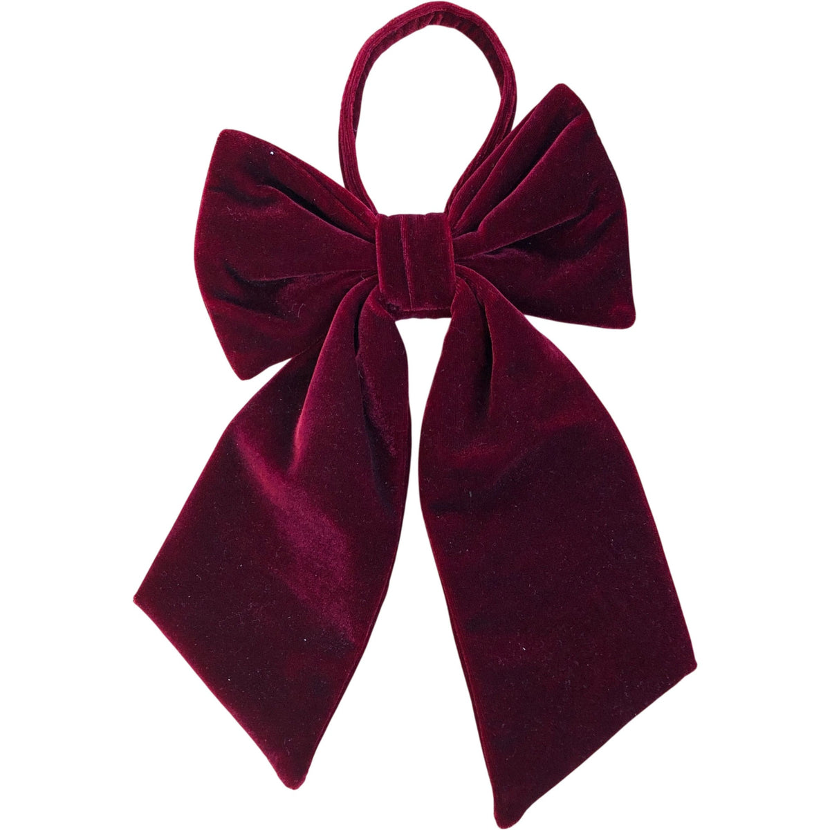 Luxury Velvet Bow Tie Sash Christmas Décor Dark Red