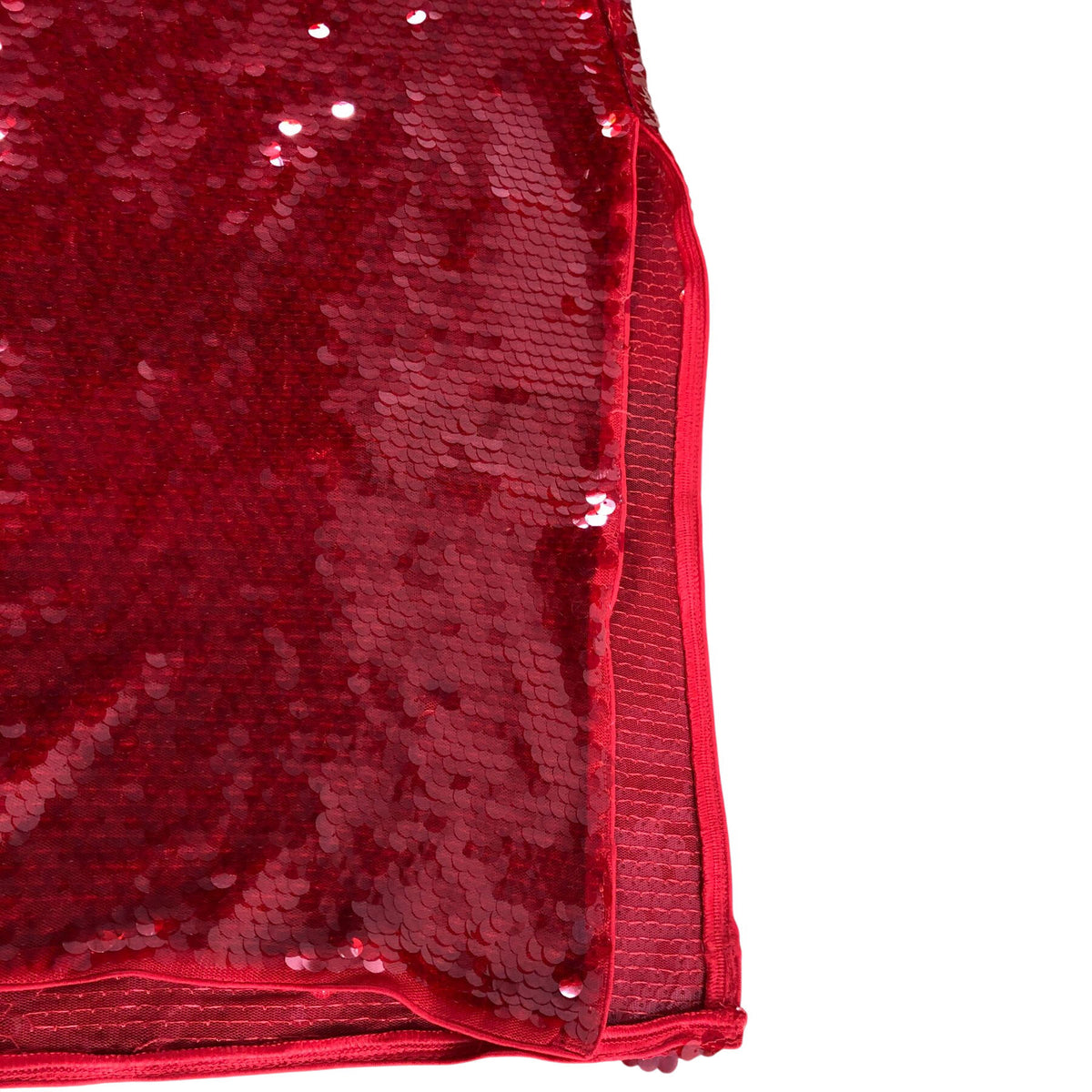 Red Sequin Midi Skirt UK12 Women's