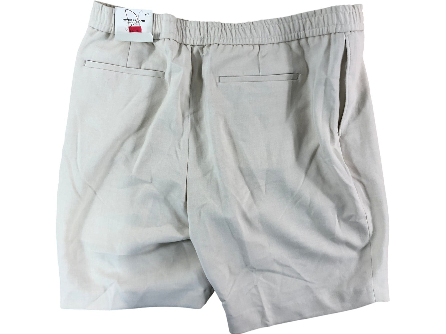 River Island Stone Slim Fit Smart Cargo Shorts UK38 Men's Casual Lightweight