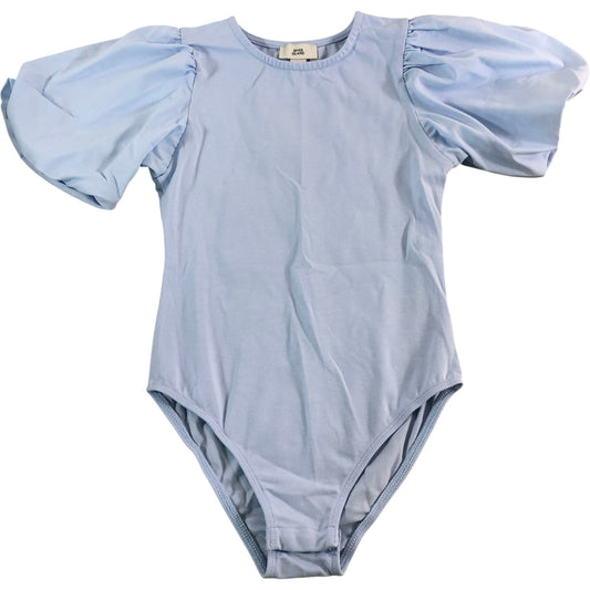 RIVER ISLAND Puff Sleeve Bodysuit UK7-8 Years Girls Light Blue Fashion Top