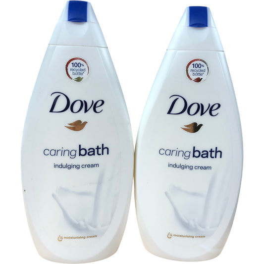 DOVE Caring Bath Indulging Cream Moisturising Body Wash 100 Recycled Bottles X2