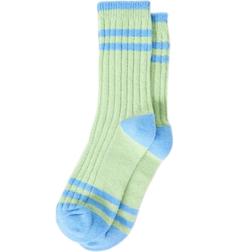 Green and Blue Sporty Supersoft Socks One Size - Two Pack