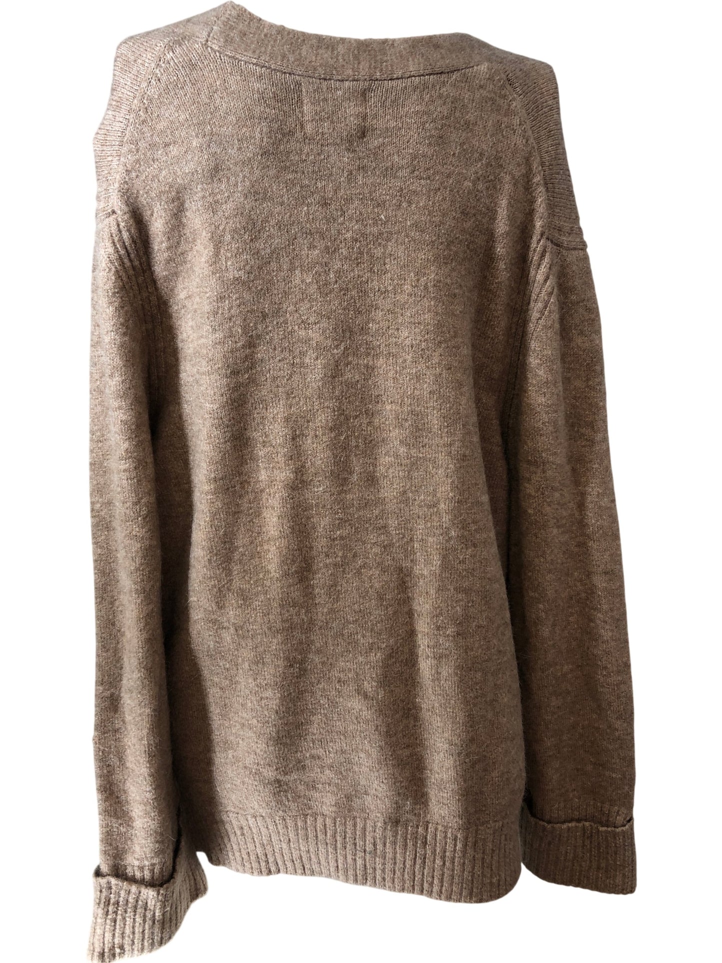 River Island Light Brown Cardigan UK Size S Women's Open Front Cozy Knit