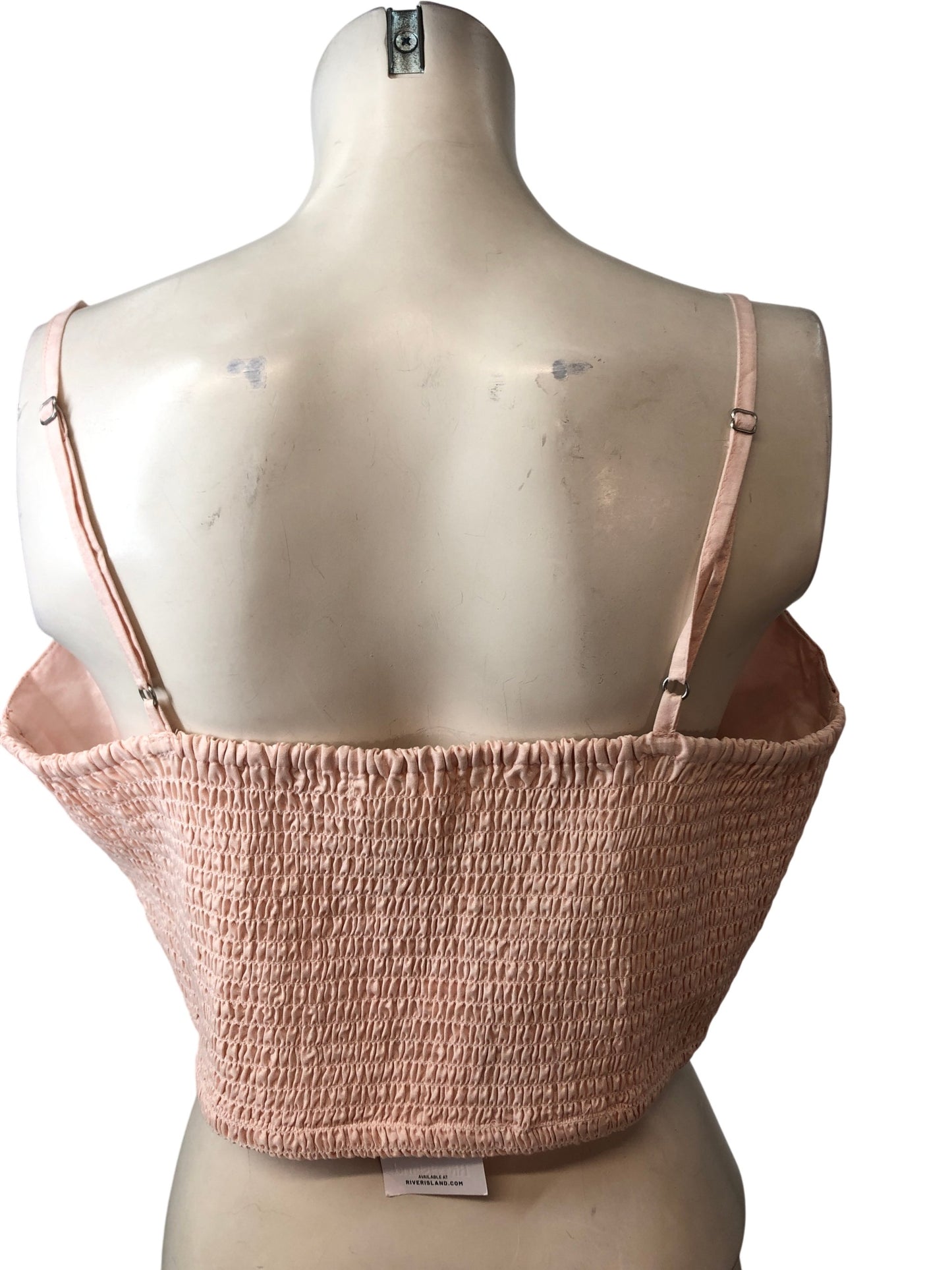 River Island Cropped Top S Rust Dark Tropics Women's Stretchy Stylish Design